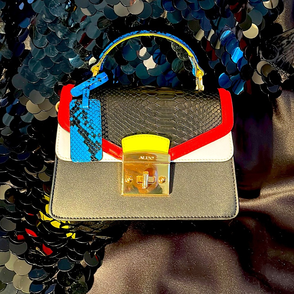 NEW ALDO Mini Sport Bag Purse Clutch- Neon Yellow, Orange, Blue, Alligator Black
